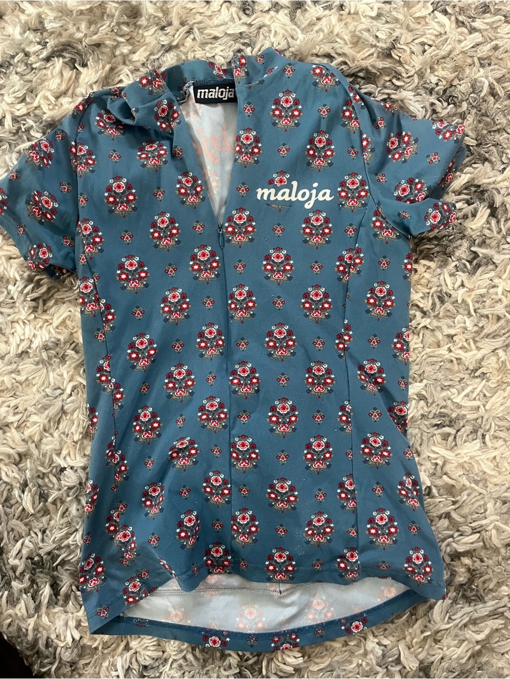 Maloja Teal Floral Cycling Jersey